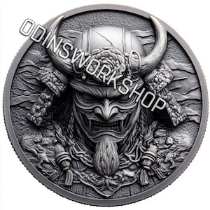 u- Die Söldnerleben, Samurai Münze. 3D Laserschnittdatei, 3D Laser Lasergravur mit beidseitiger Gravur. EDZ