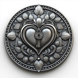 Herzschloss 3D Prägedateien, Faserlaser Gravur Designs, Münzgravur Tiefe Karte Laserschnittdatei Design. EDC tiefen Karte