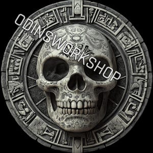 u- Calaveras de azúcar crípticas, archivos de relieve 3D PNG y STL 4K del Día de los Muertos, diseños de grabado láser de fibra, mapa de profundidad de grabado de monedas l