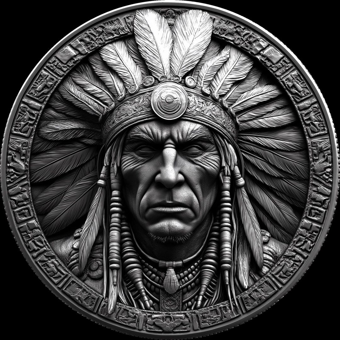 Chief Coin 3D Embossing Design: Fiber Laser Engraving File (PNG) - Etsy