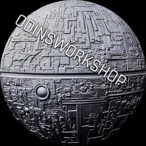 u- Die DEATH STAR Münze 3d Prägedateien, Faserlaser Gravur Designs, Münzgravur Tiefe Karte Laserschnitt Datei Design. EDC tiefen Karte