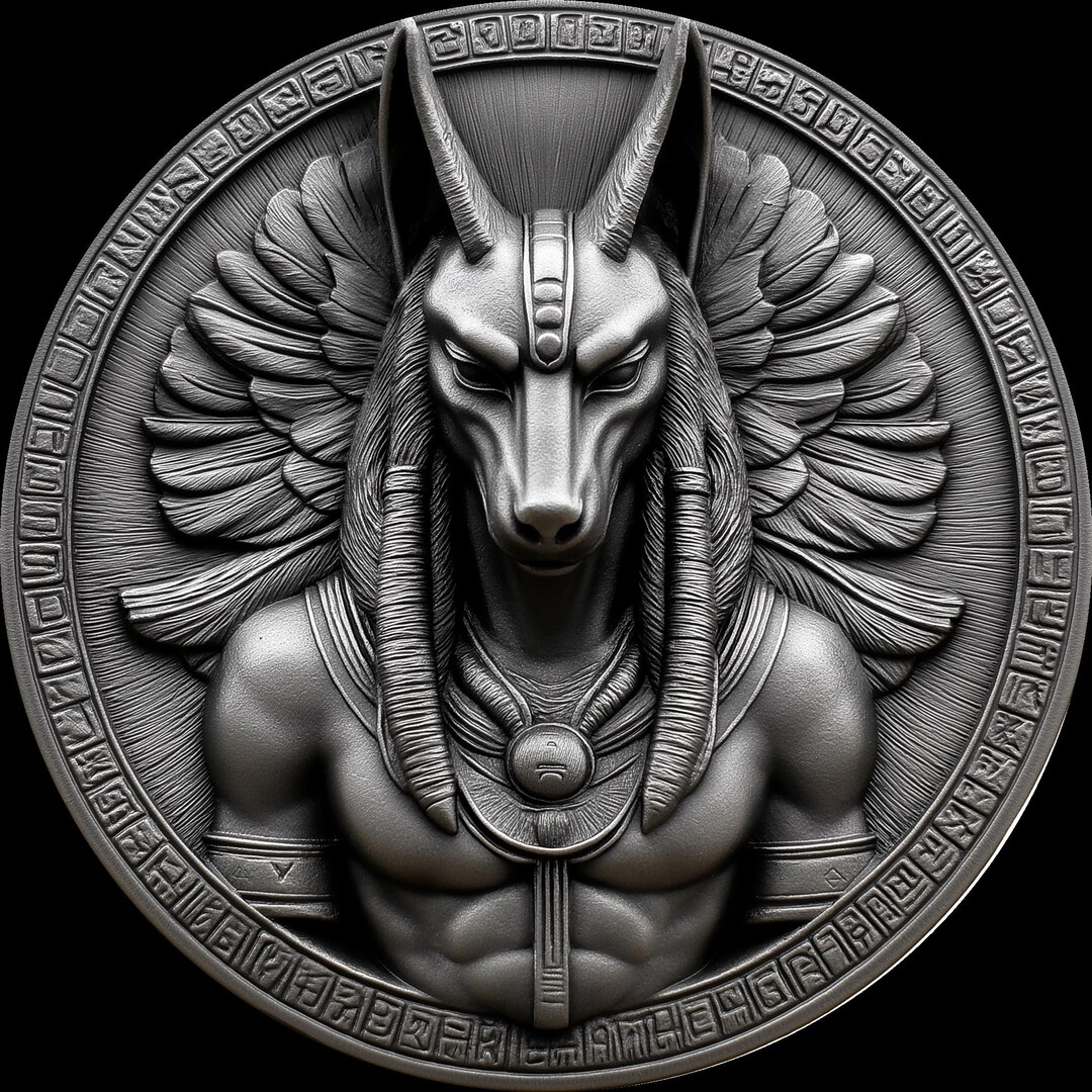 Anubis 4K PNG 3D Embossing File: Coin Laser Engraving Design - Etsy