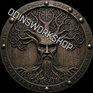 U-Yggdrassil drzewo świata 4k Png pliki do tłoczenia 3d, projekty grawerowania laserowego światłowodowego, projekt mapy głębokości grawerowania monet, plik do cięcia laserowego. EDC