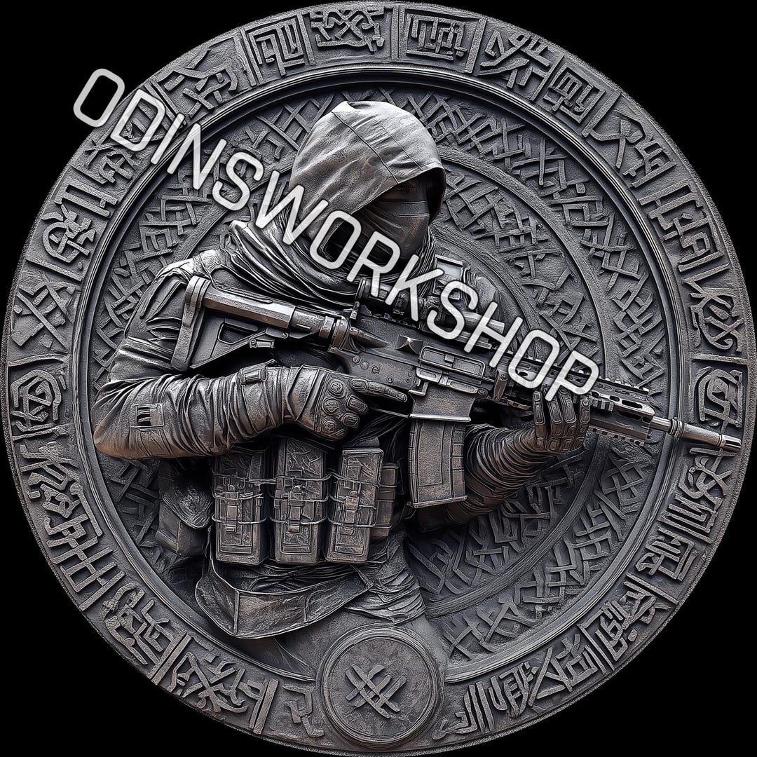 Mercenary Coin 3D Embossing Design: Fiber Laser Engraving Files (STL ...