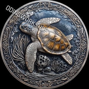 U- Die Meeresschildkröte-HONU 4K PNG + STL 3d Prägedateien, Faserlaser Gravur Designs, Münzgravur Tiefe Karte Laserschnitt Datei Design.