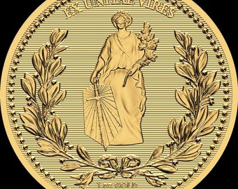 U-Wick Continental Coin 3D Embossing File: Fiber Laser Engraving Design