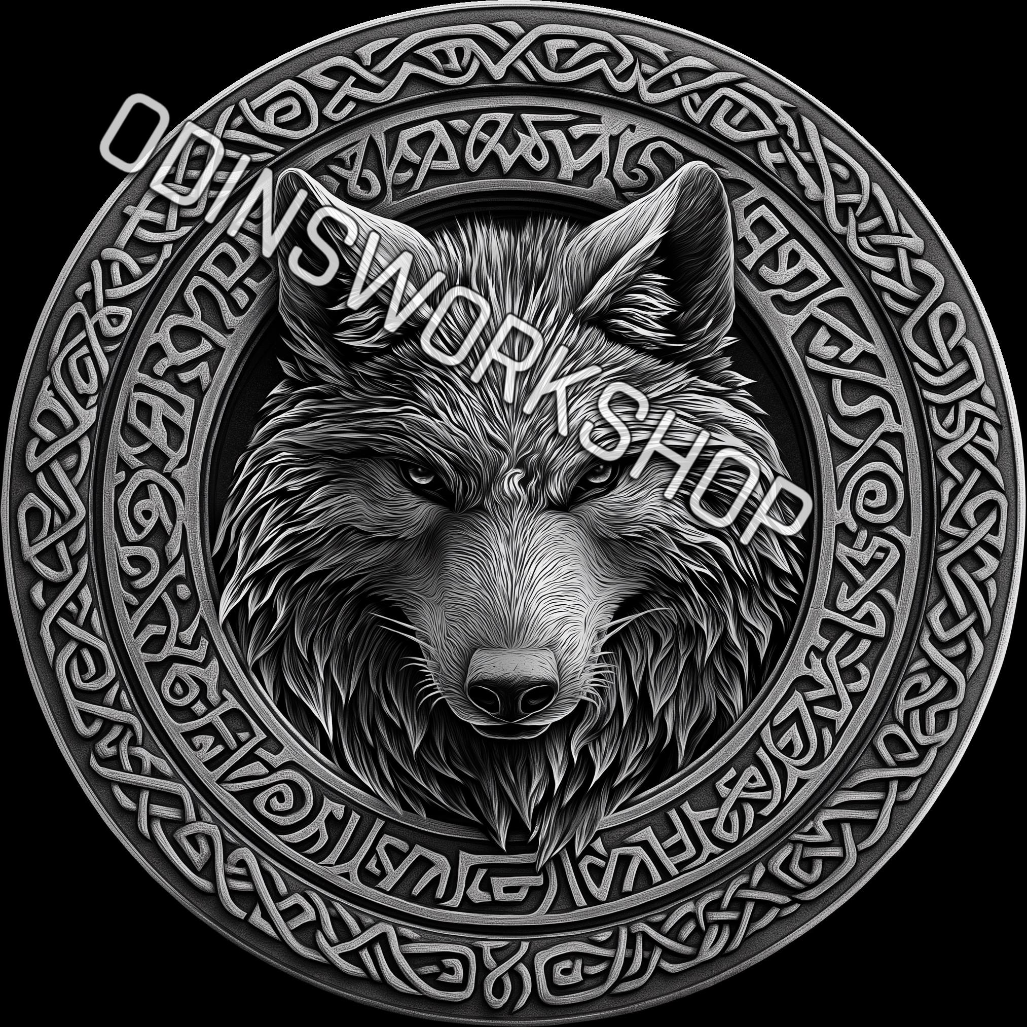 Wolf Rune Bind Norse Wolf Protection Runes: 3D Embossing Design (STL, PNG) - Etsy
