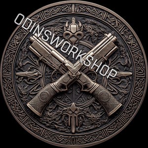 u- The merc life THE DUEL munt 3D-reliëfbestanden, ontwerpen voor fiberlasergravure, dieptekaart muntgravure ontwerp met lasergesneden bestandsontwerp EDC-diepte
