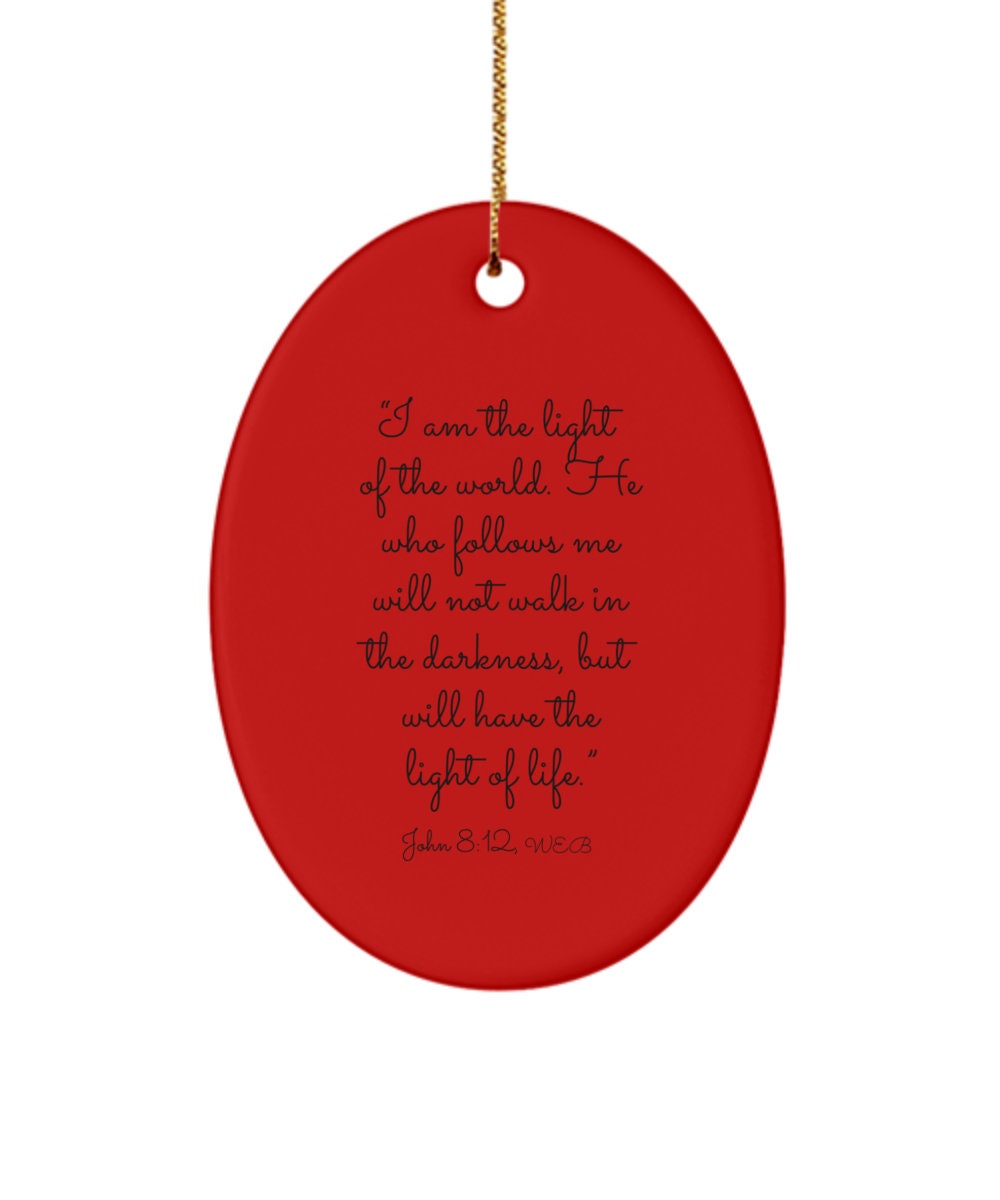 John 812 RELIGIOUS ORNAMENT Bible Verse Christmas Ornament Etsy