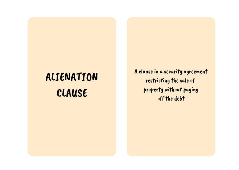 Real Estate Terms Flashcard Pack 1 Real Estate Exam Practice Etsy