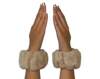 WristBrella PATENTED Water Absorbent Skincare Wristbands  / ORIGINAL INNOVATION / 100% Cotton / Beige