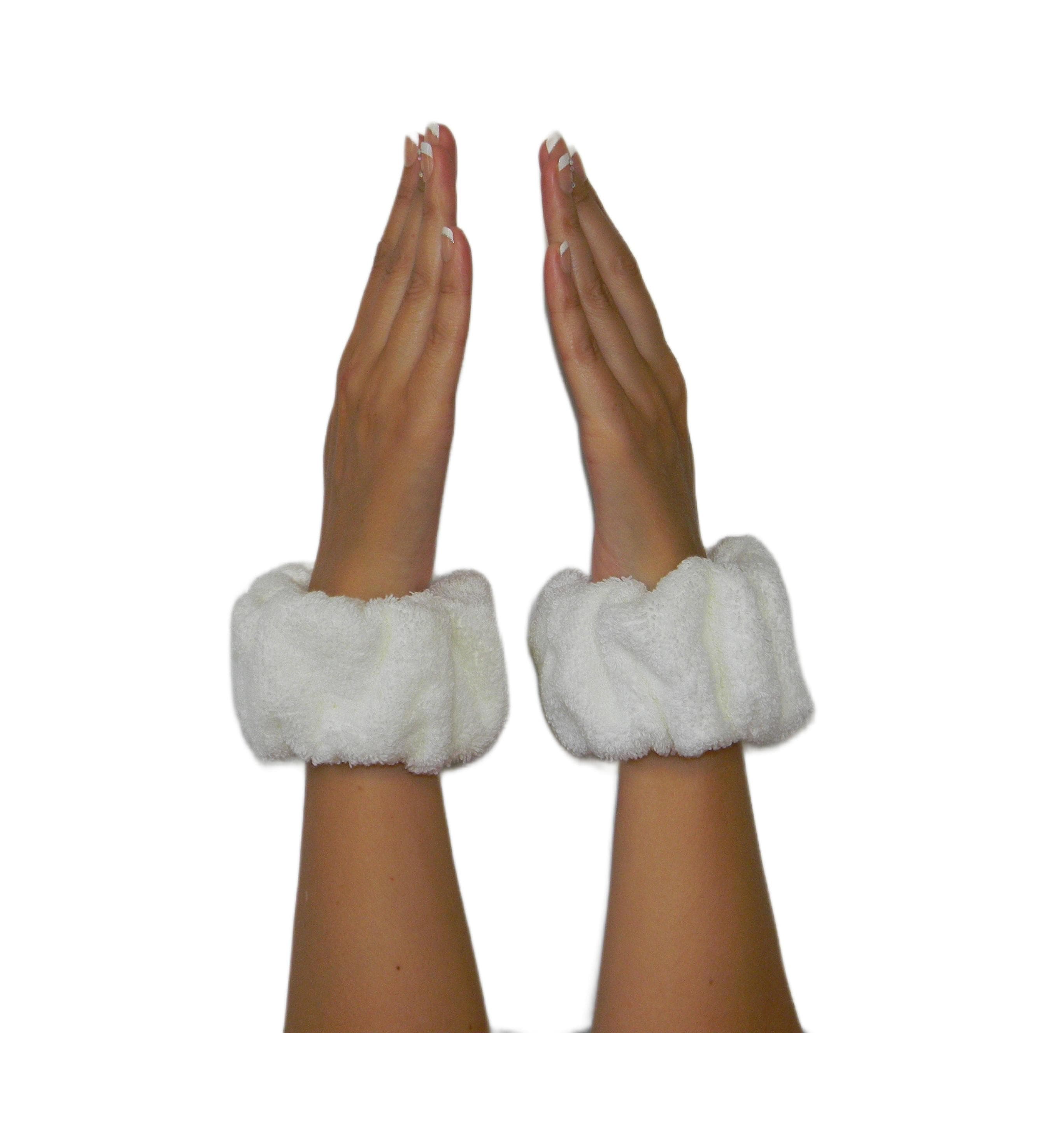WristBrella PATENTED Water Absorbent Skincare Wristbands / ORIGINAL INNOVATION / 100% Cotton / Creamy White