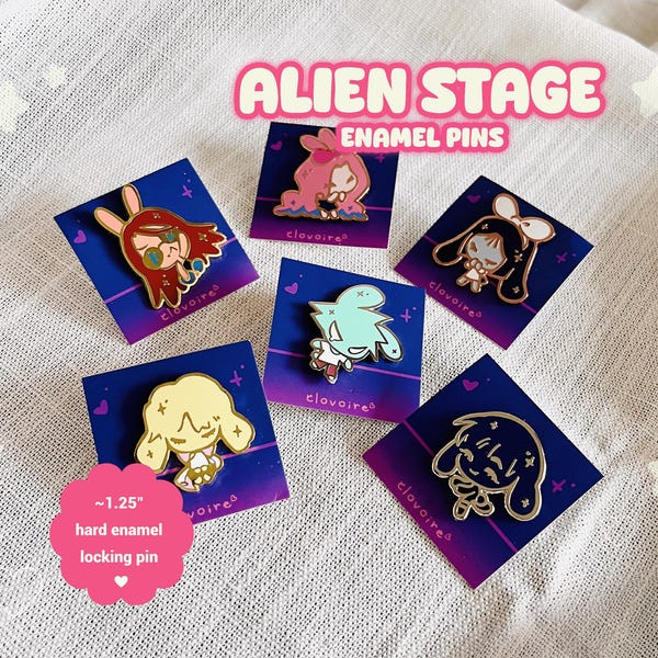 Alien Stage Bunny Pins (1.25" Enamel Pins)