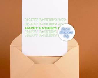 Happy Fathers Day, Minimalist Fathers day,  Father's day card, New Dad. fathers day card, digital download fathers day card, Multi Color