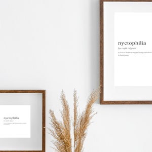Nyctophilia Definition Digital Download Minimalist Poster - Etsy