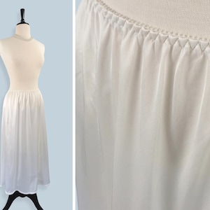 White midi slip skirt | M-L | Vintage | Lace