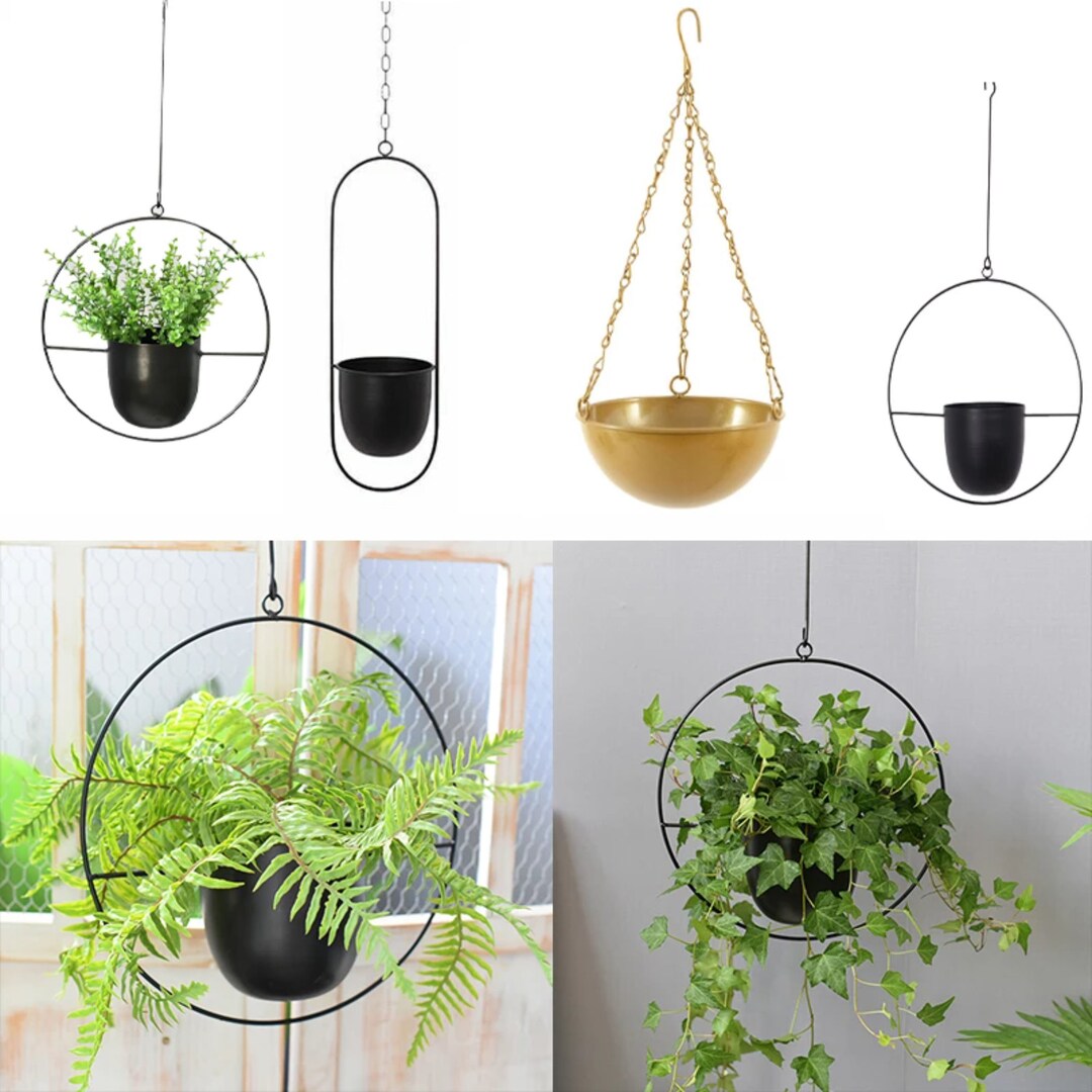 Hanging Iron Planter Metal Hanging Pots Fejka Plant Hange Etsy