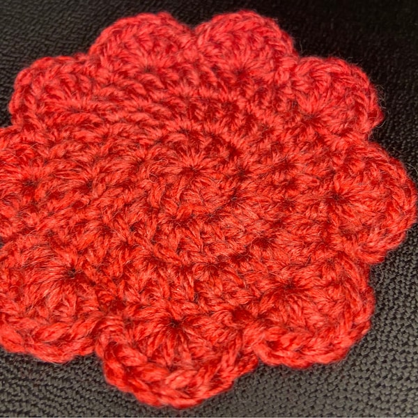 Crochet Coaster in Warm Colors | Crocheted Mug Rug  | Acrylic Yarn Coaster