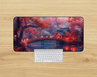 Japanese Sakura Desk Mat, Asian-Inspired Mousepad