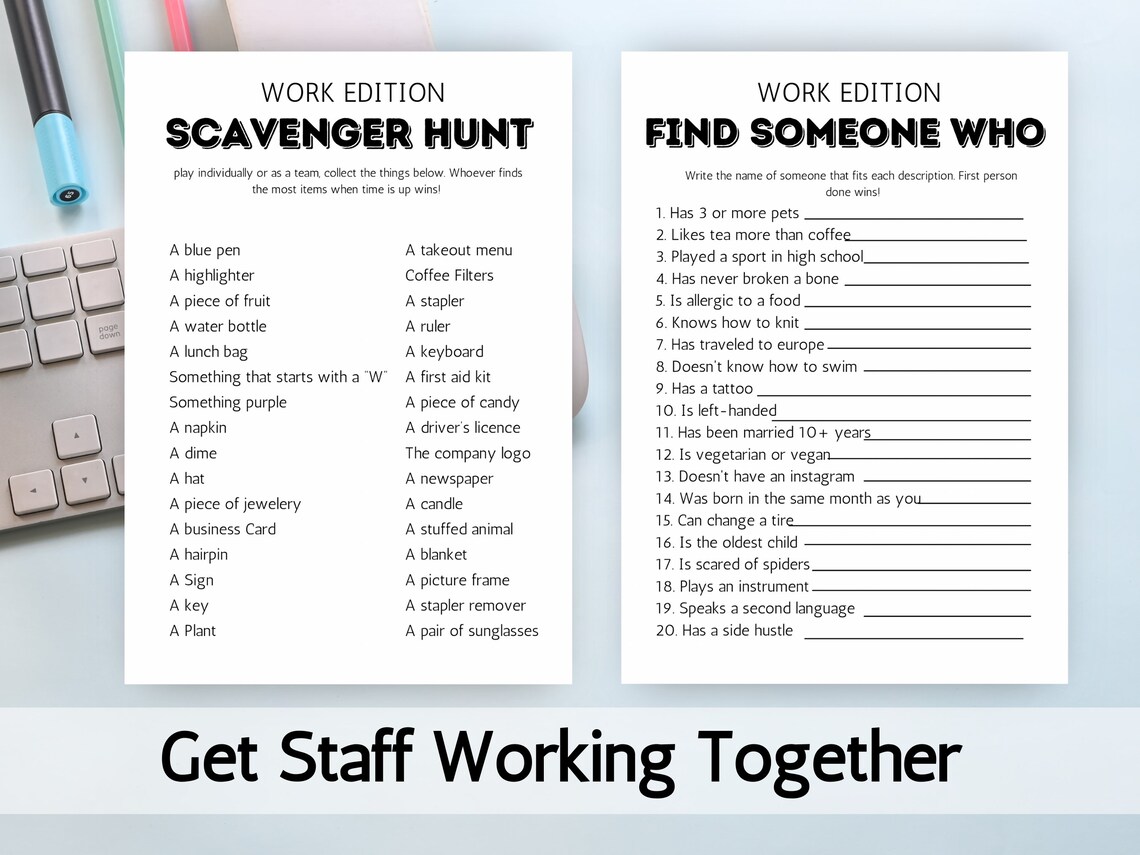 Office Party Games Work Party Games Team Building Games Etsy