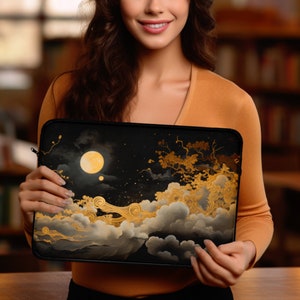 Witchy Dark Academia Laptop Sleeve, Moon laptop Sleeve, Dark Academia iPad Sleeve, Laptop Sleeve For Handbag, Lightweight Laptop Sleeve