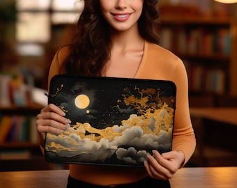 Witchy Moon-laptophoes, donkere academische stijl
