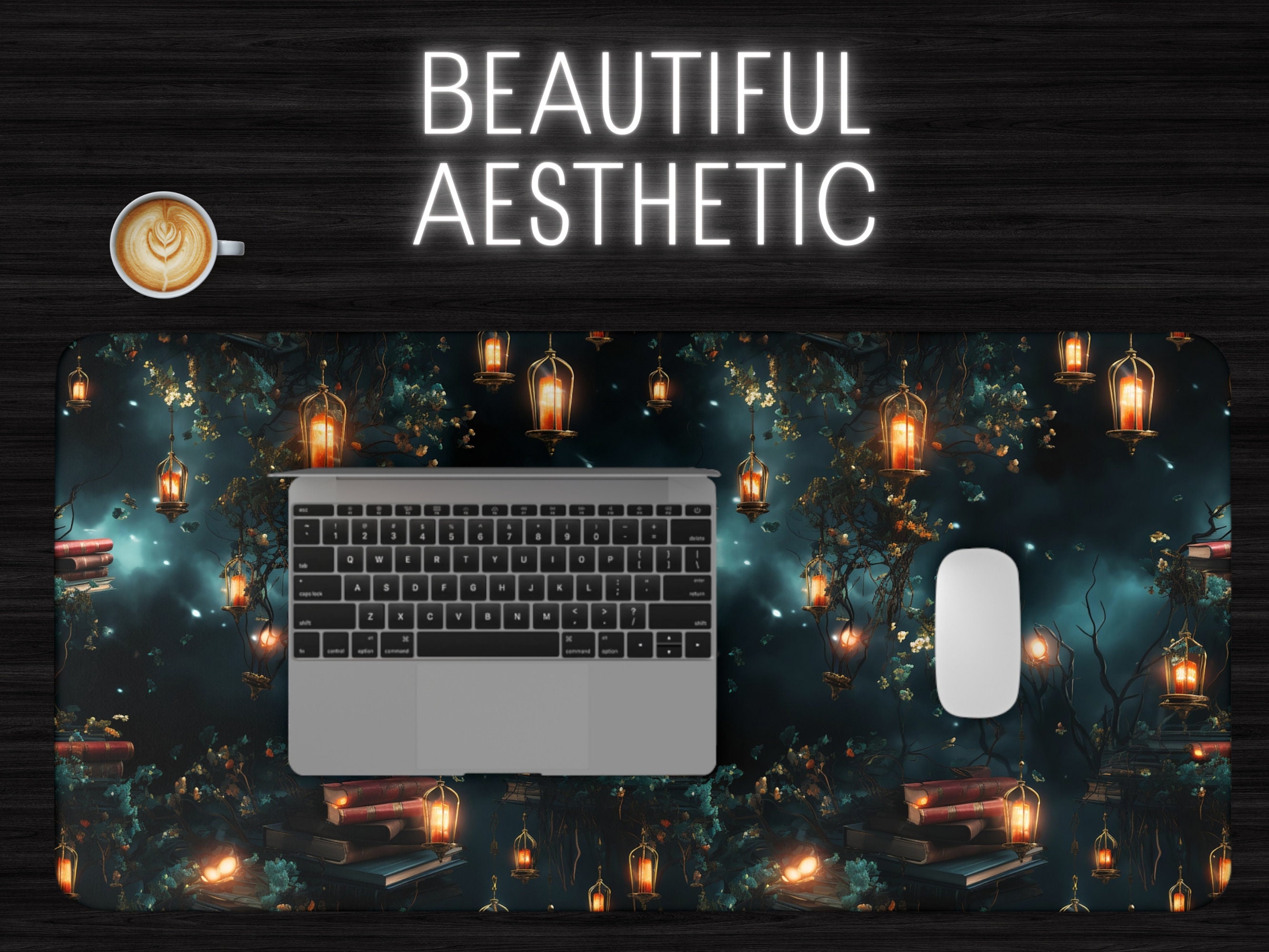 Vintage Aesthetic Desk Mat Adventure Extended Mouse Pad Large Gaming Mousepad XXL Dark Academia Desk Pad Laptop Computer Mouse Keyboard Mat 31.5 X 15.7 In For Office Desk Decor - View #9