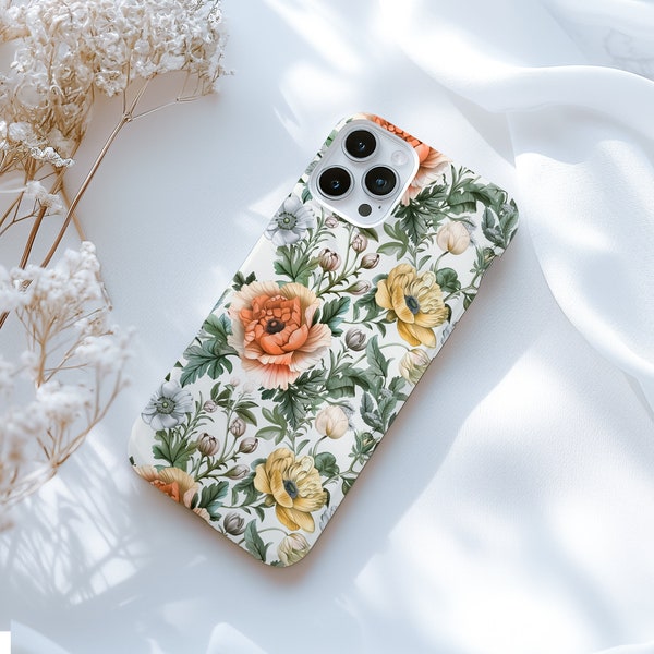 Aesthetic Flower Phone Case, Elegant Floral Magsafe Phone Case, Trendy Nature Phone Case, Gift For Her iPhone 7 8 X 11 12 13 14 15 - TSM028