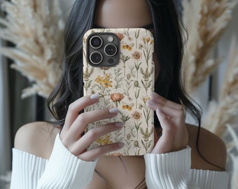 Funda para teléfono con diseño floral elegante y mariposas silvestres - TSM027