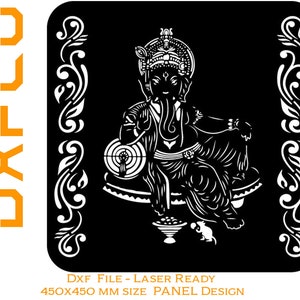 Ganesha / Ganesh Panel design screen - DXF file for Laser Cutting Waterjet cutting Ready to cut vector