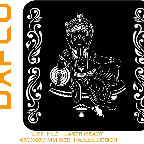 Ganesha / Ganesh Panel design screen - DXF file for Laser Cutting Waterjet cutting Ready to cut vector