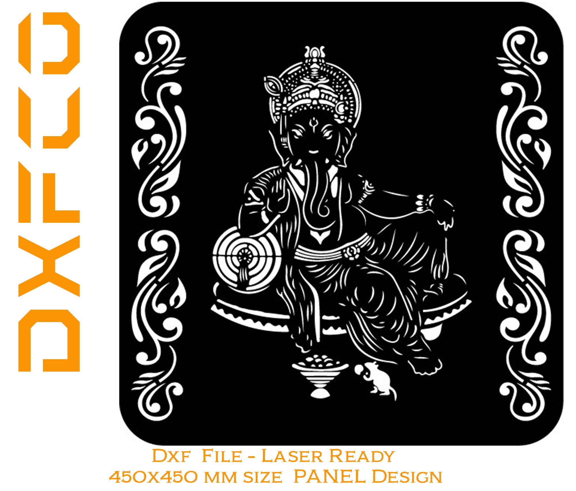 Ganesha / Ganesh Panel Design Screen DXF File for Laser Cutting Ganesha / Ganesh Panel Design Screen DXF File for Laser Cutting