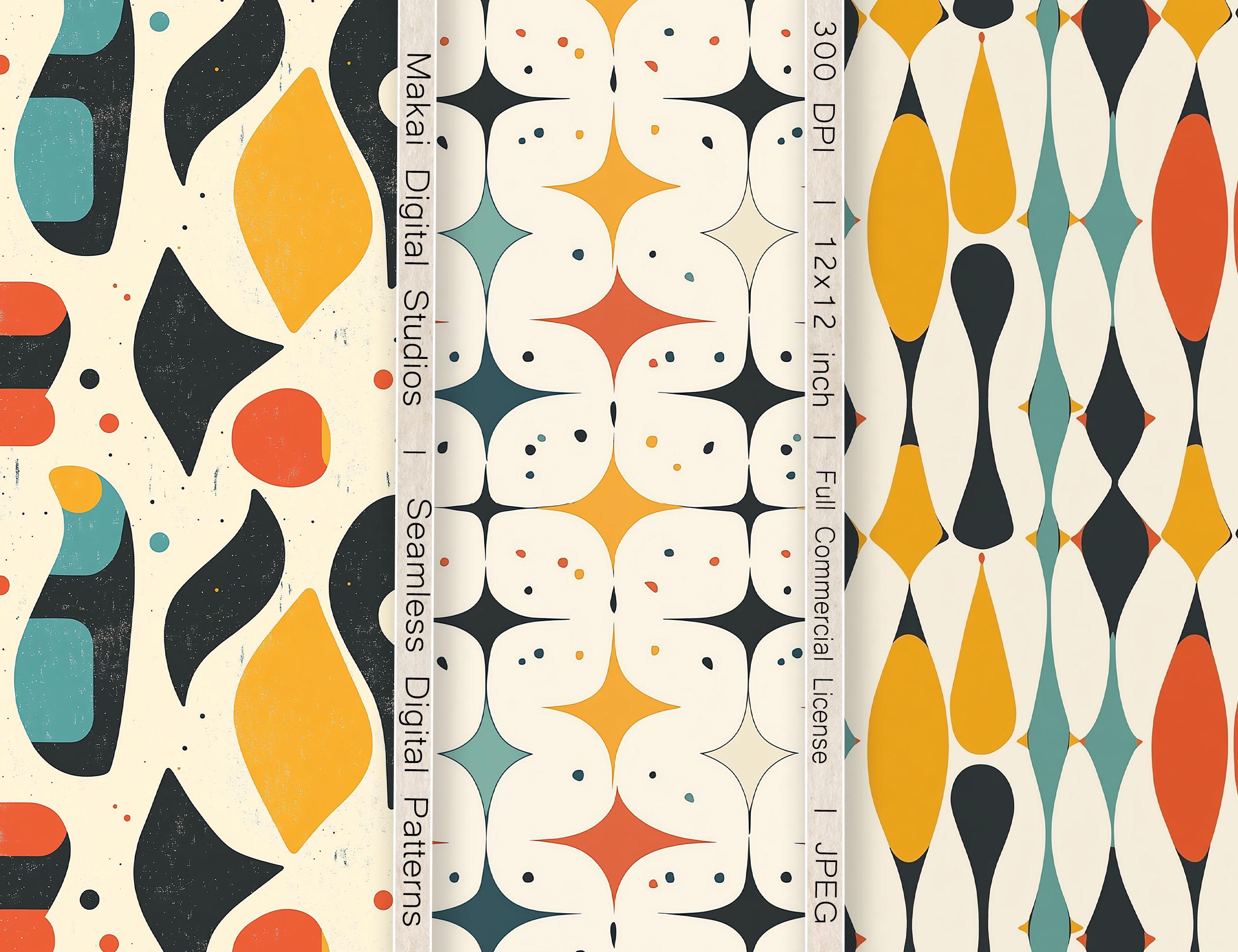 Retro Mod Geometric Patterns: 60s Psychedelic Designs (digital Download ...