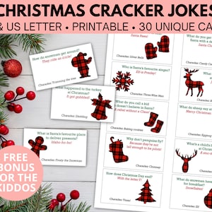 Jokes for Christmas crackers | Christmas cracker mottos and charades | Instant download | Printable PDF | Fill your own