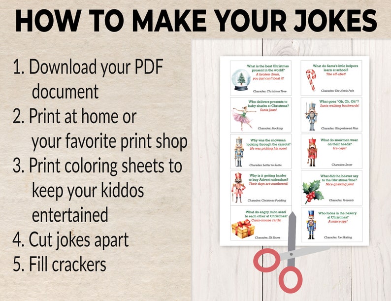 The Nutcracker Jokes for DIY Christmas Crackers, Cracker Mottos