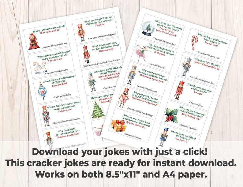 The Nutcracker Jokes for DIY Christmas Crackers, Cracker Mottos