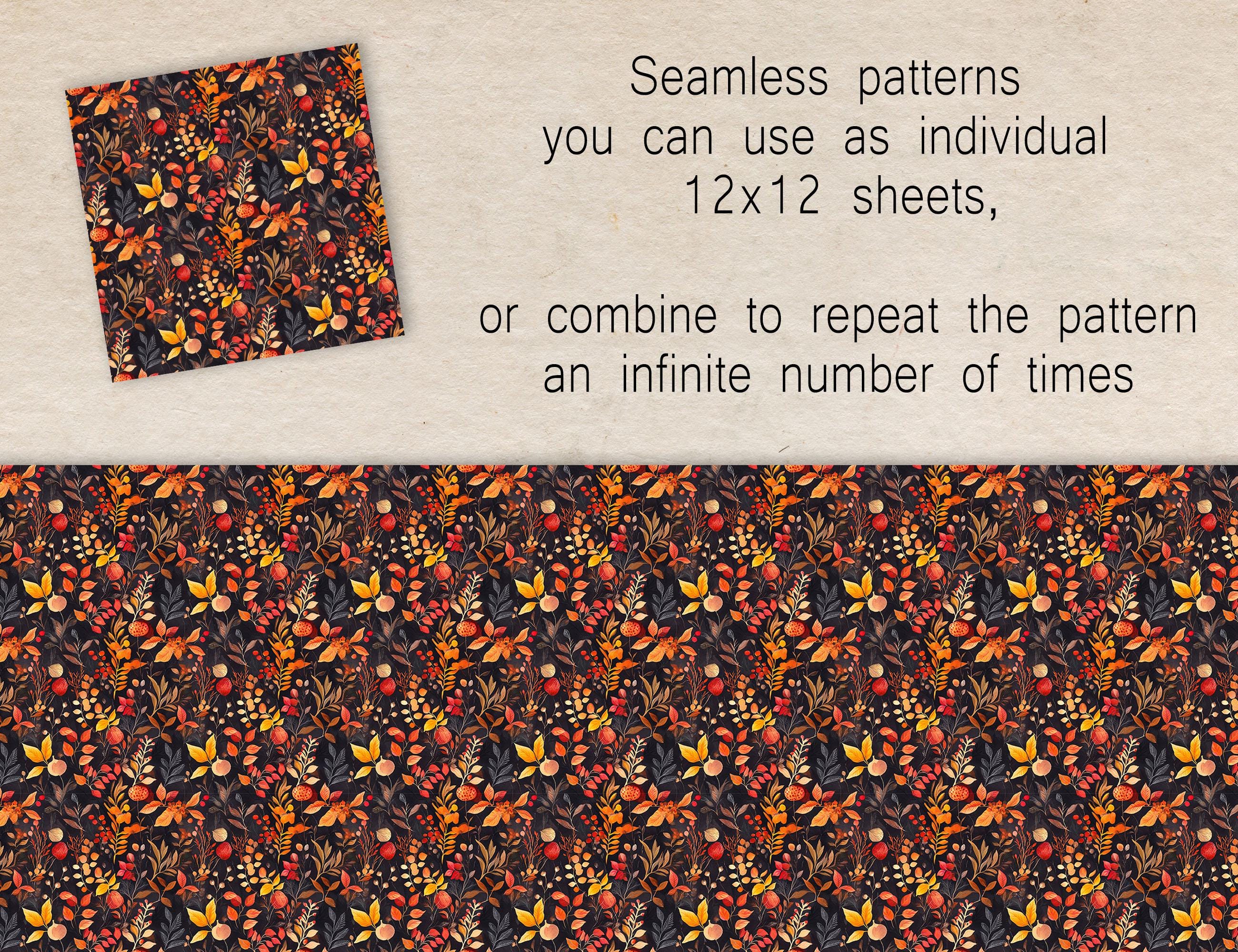 Fall Repeating 6 Digital Repeating Patterns, Fall Leaves, Autumn Wallpaper Background ...