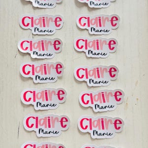 16 Pink Ombre Personalized Back To School Labels, Dishwasher Safe Labels, Name Labels For Daycare,  Waterproof Labels, Baby Bottle Labels