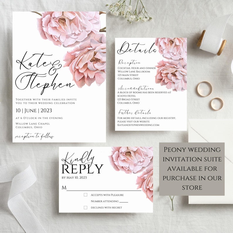 Printable Wedding Invitation Watercolor Editable Invitation - Etsy