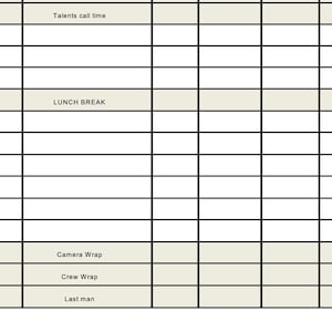 Filming Schedule Template Film Production Shooting Schedule Filming