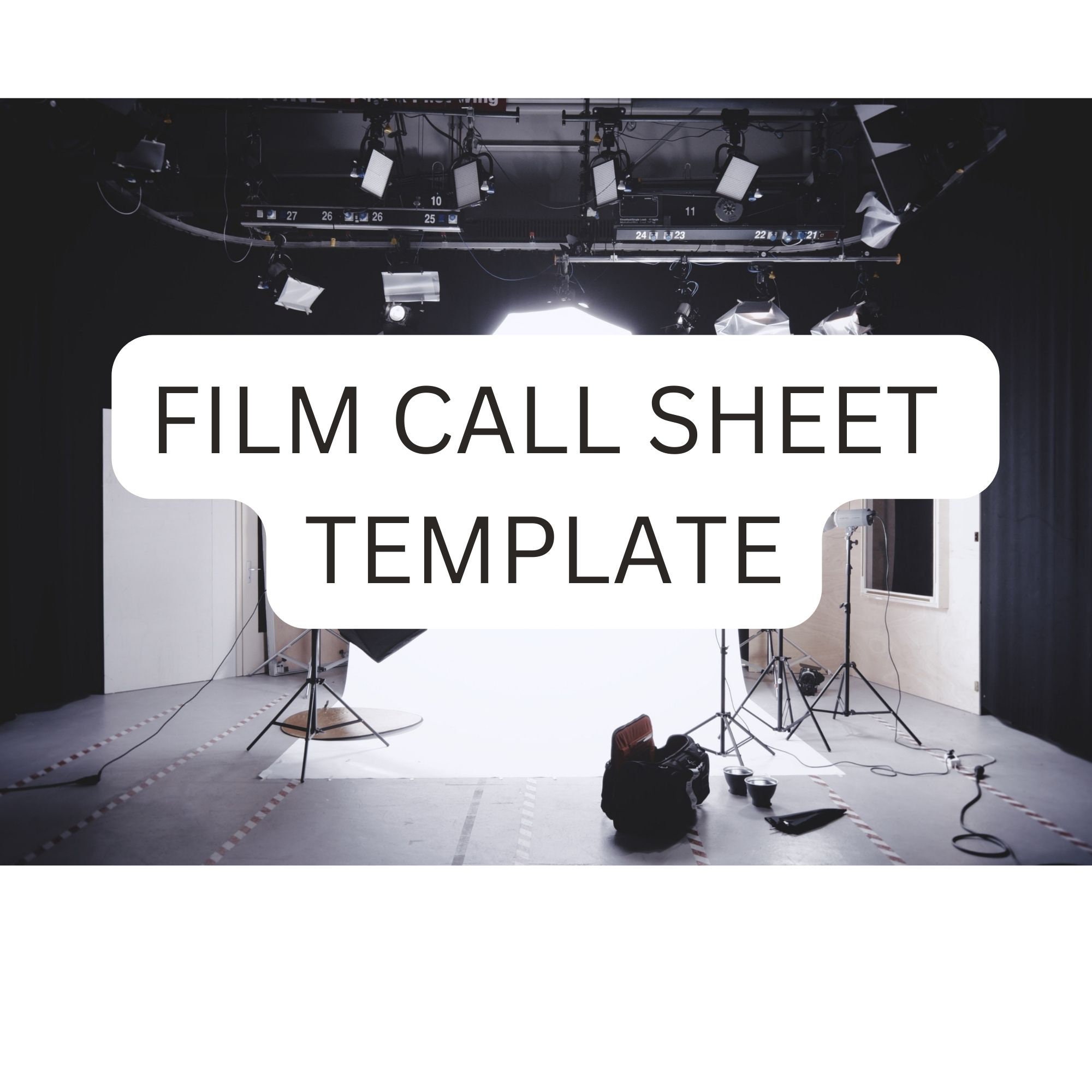 Professional Film Call Sheet Template Customizable Excel digital Professional Film Call Sheet Template Customizable Excel digital