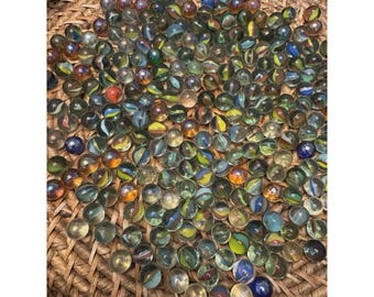 Vintage Cat Eye Mixture Collectible Game Colorful Lot Of Marbles 250 Total