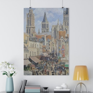Rue de l&#39;Épicerie, Rouen by Camille Pissarro Giclée Fine Art Print | Vintage Wall Art | Aesthetic Painting | Classic Art | French Art