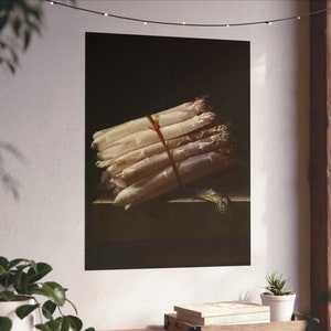 Natura morta con asparagi Giclée Fine Art Print / Arte murale vintage / Arte alimentare / Stampa di verdure