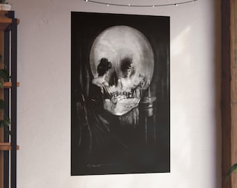 Todo es vanidad Charles Allan Gilbert Impresión Giclée de Bellas Artes / Arte de pared vintage / Impresión americana / Decoración gótica