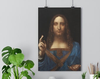 Tableau Salvator Mundi De Léonard De Vinci - Impression Sur Toile, Style Renaissance, Cadre Option