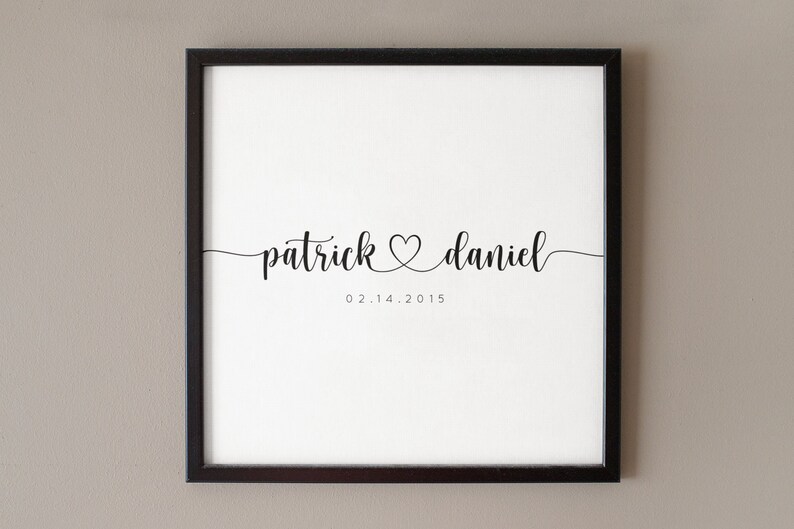 Printable Custom Couple Name Art Custom Wall Art Wedding Etsy