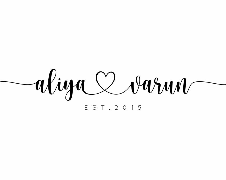Printable Custom Couple Name Art Custom Wall Art Wedding Etsy