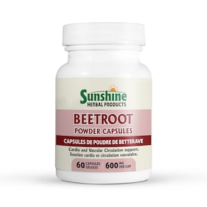 Rote Beete Kapseln - 60 Kapseln - 600 mg - Bio-Kräuter - 100% natürliche Kräuter - Non-GMO - Keine Füllstoffe - SunshineHerbalproducts