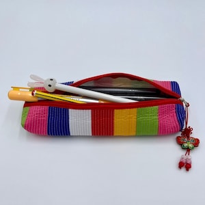 Korean traditional stationery quilted pencil case colored Stripe Case 1ea